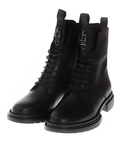 Ботинки кожаные женские / Черный / 38