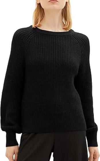 Свитер из смесового хлопка женский / Черный / 42