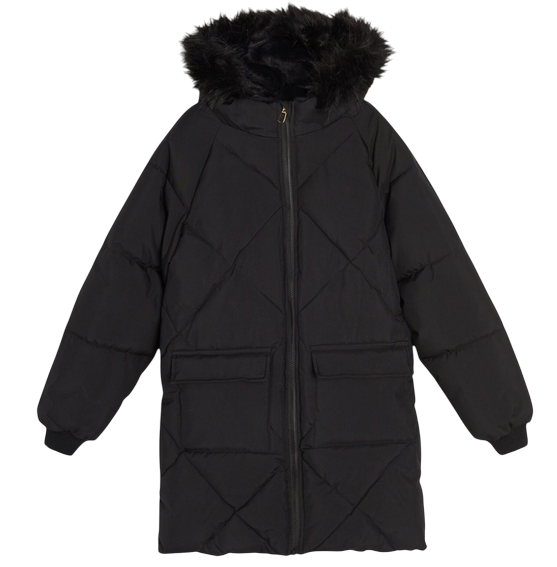 Куртка удлиненная для девочки / Черный / 140