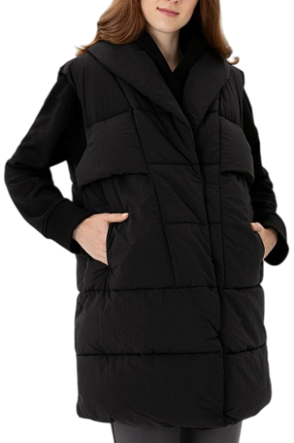 Фото Жилет удлиненный без капюшона женский