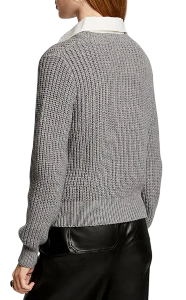 Джемпер фактурный женский / Серый / 48