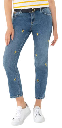 Джинсы укороченные женские / Синий / 58