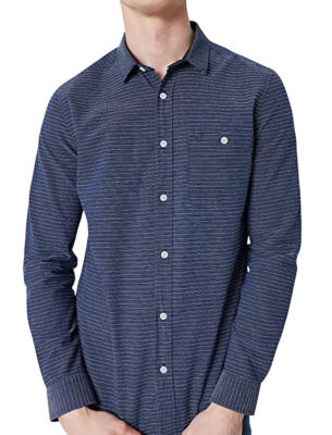 Рубашка в полоску мужская / Синий / 50