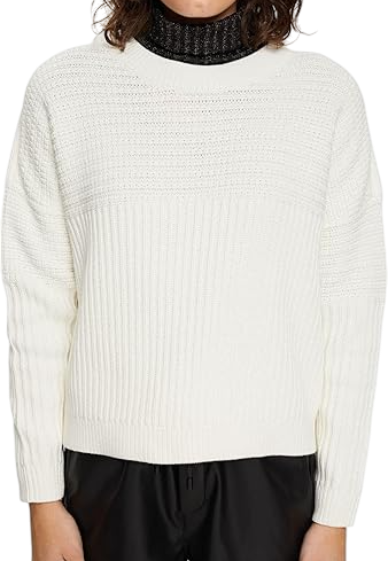 Джемпер с фактурной вязкой женский / Белый / 48