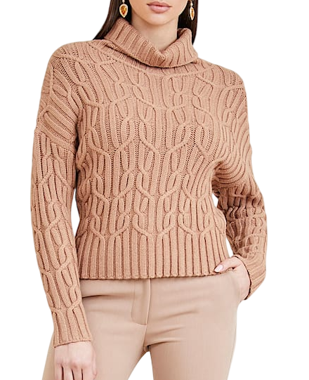 Свитер фактурной вязки женский / Бежевый / 48