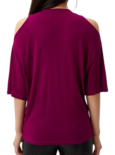 Футболка с вырезами женская / Розовый / 40