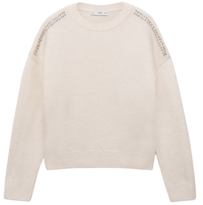 Джемпер с камнями женский / Белый / 48