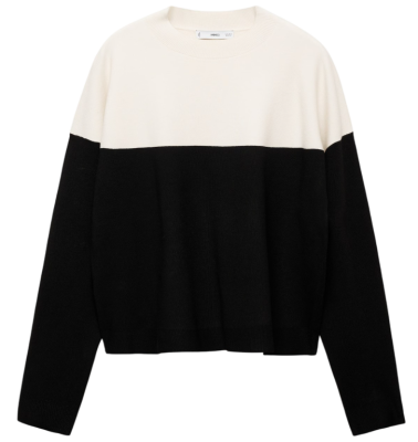 Джемпер расцветки колорблок женский / Черный / 42
