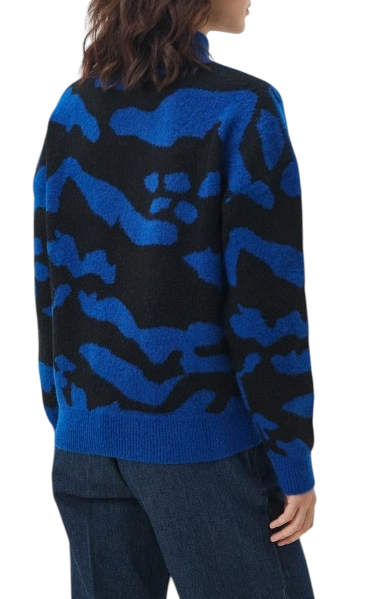 Свитер с принтом женский / Синий / 40