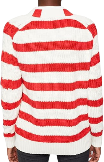 Кардиган в полоску женский / Белый / 44