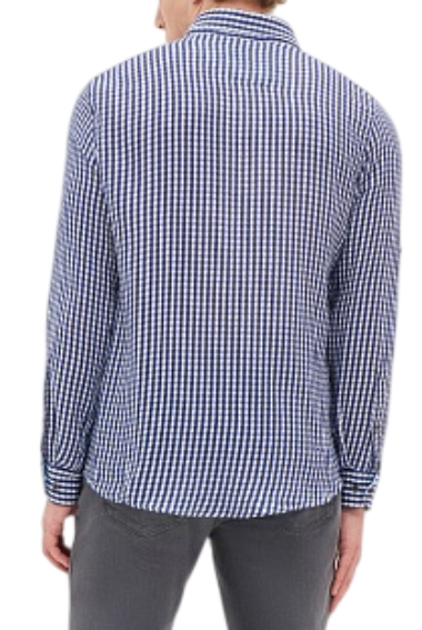 Рубашка в клетку мужская / Синий / 50