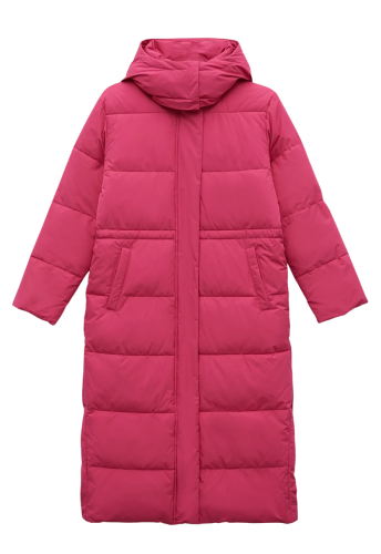 Фото Утепленное пальто с талией на кулиске