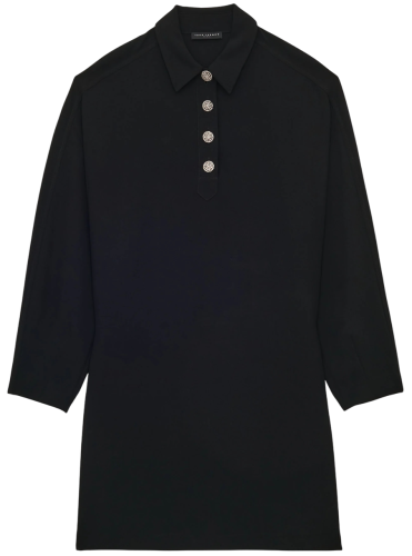 Фото Платье с декоративными пуговицами женское