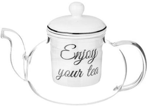 Фото Чайник стеклянный с фарфоровым ситом,650 мл