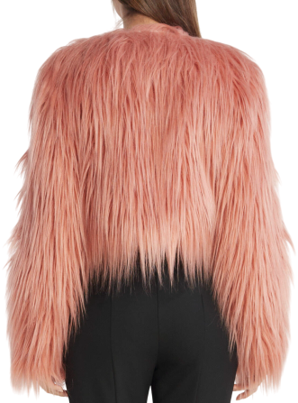 Шуба укороченная женская / Розовый / 38