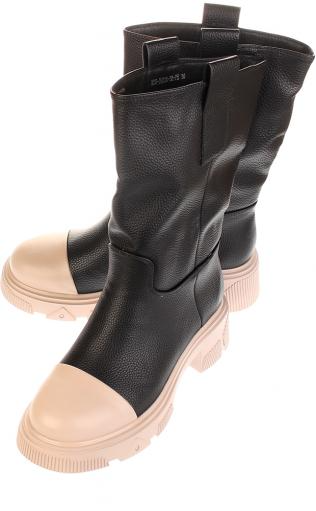 Полусапоги кожаные женские / Черный / 37