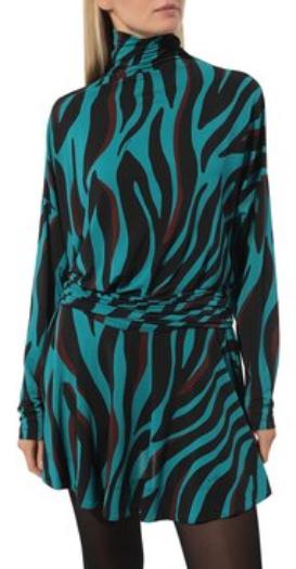 Платье-мини с длинным рукавом женское / Зеленый / 42