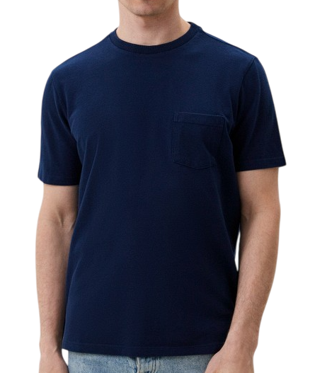 Футболка хлопковая мужская / Синий / 46