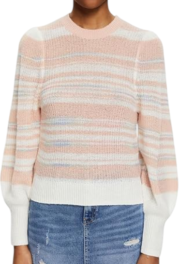 Пуловер в полоску женский / Бежевый / 46