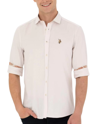 Рубашка с логотипом мужская / Бежевый / 48