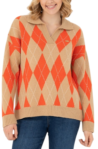 Фото Свитер с отложным воротником женский