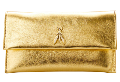 Клатч из кожи с логотипом женский / Золотой / ONE SIZE