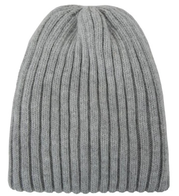 Шапка с шерстью женская / Серый / 56