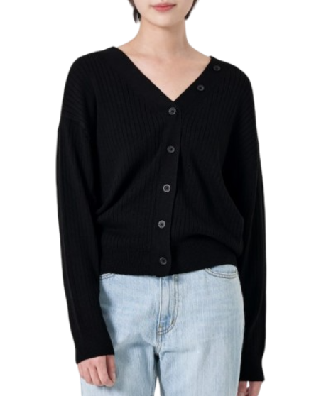 Кардиган на пуговицах женский / Черный / 48