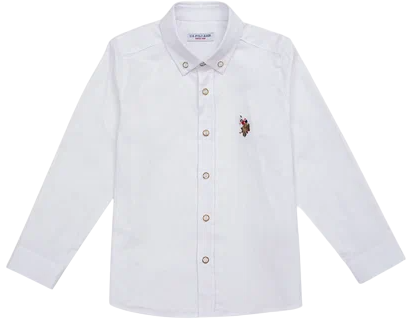 Рубашка с длинным рукавом для мальчика / Белый / 104