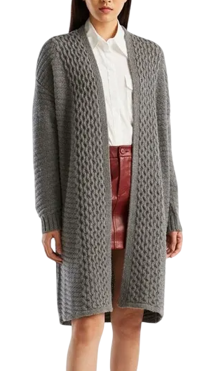 Кардиган с шерстью женский / Серый / 42