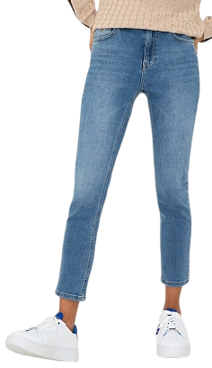 Джинсы укороченные женские / Голубой / 48