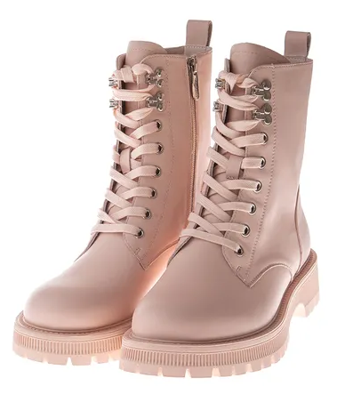 Ботинки кожаные женские / Розовый / 38