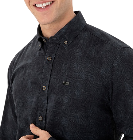 Рубашка с длинным рукавом мужская / Тёмно-зелёный / 52