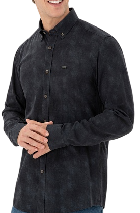 Рубашка с длинным рукавом мужская / Тёмно-зелёный / 52