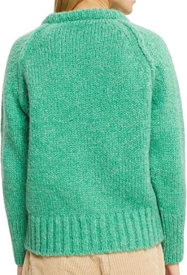 Свитер прямого кроя женский / Зеленый / 42