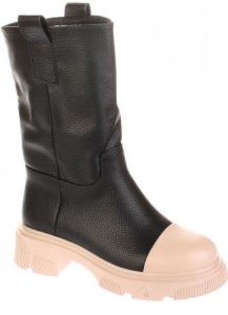 Полусапоги кожаные женские / Черный / 37