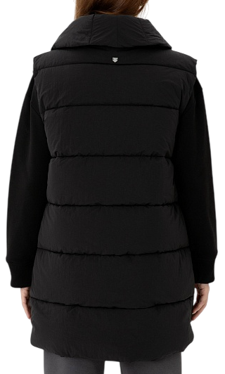 Жилет удлиненный без капюшона женский / Черный / 48