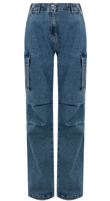 Джинсы с накладными карманами женские