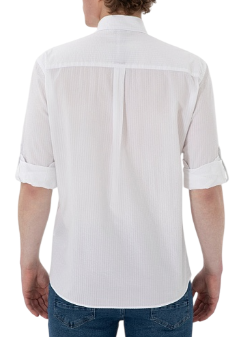 Рубашка в полоску мужская / Белый / 60