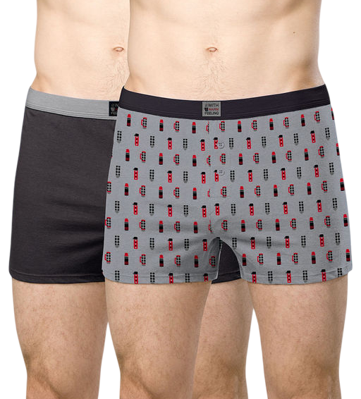 Трусы с принтом мужские / Черный / 54