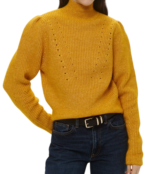 Свитер прямого кроя женский / Желтый / 40