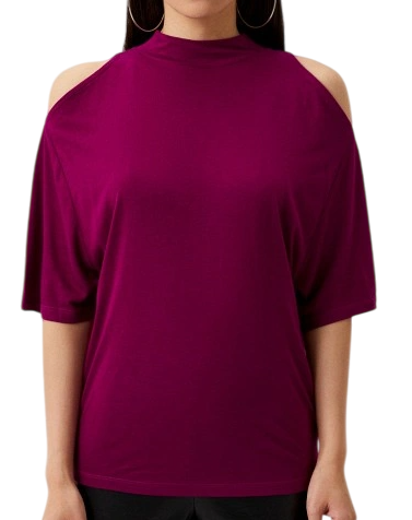 Футболка с вырезами женская / Розовый / 40