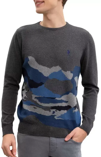 Фото Джемпер с принтом мужской