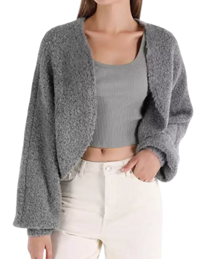 Кардиган однотонный женский / Серый / 46