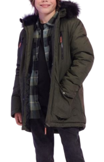 Куртка удлиненная для мальчика / Коричневый / 134