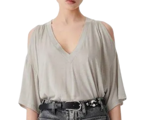 Футболка с вырезами женская / Серый / 40