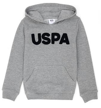 Худи с нашивкой для мальчика / Серый / 128
