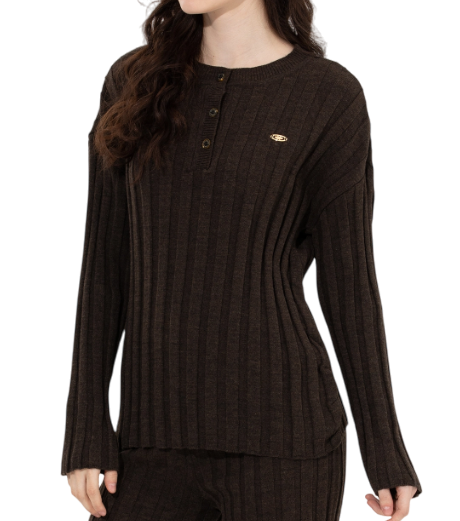 Джемпер с логотипом женский / Коричневый / 48