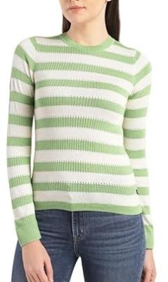 Джемпер в полоску женский / Зеленый / 50