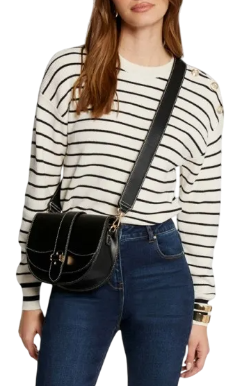 Джемпер в полоску женский / Молочный / 44